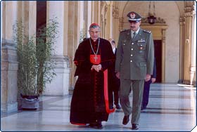 Cardinal Grand Prior Pompedda formally welcomed the City of Modena and the Military Academy