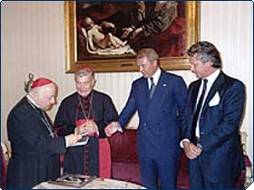 His Eminence Dionigi Cardinal Tettamanzi receives Constantinian Order Grand Prefect and Grand Prior