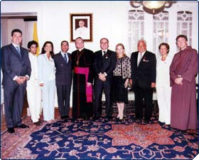 Pope John Paul II honours seven delegation members with Papal knighthoods in recognition of their interfaith work for the Holy See
