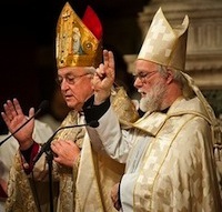 Constantinian Order Confere and retiring Archbishop Rowan Williams attends Vespers at Westminster Cathedral