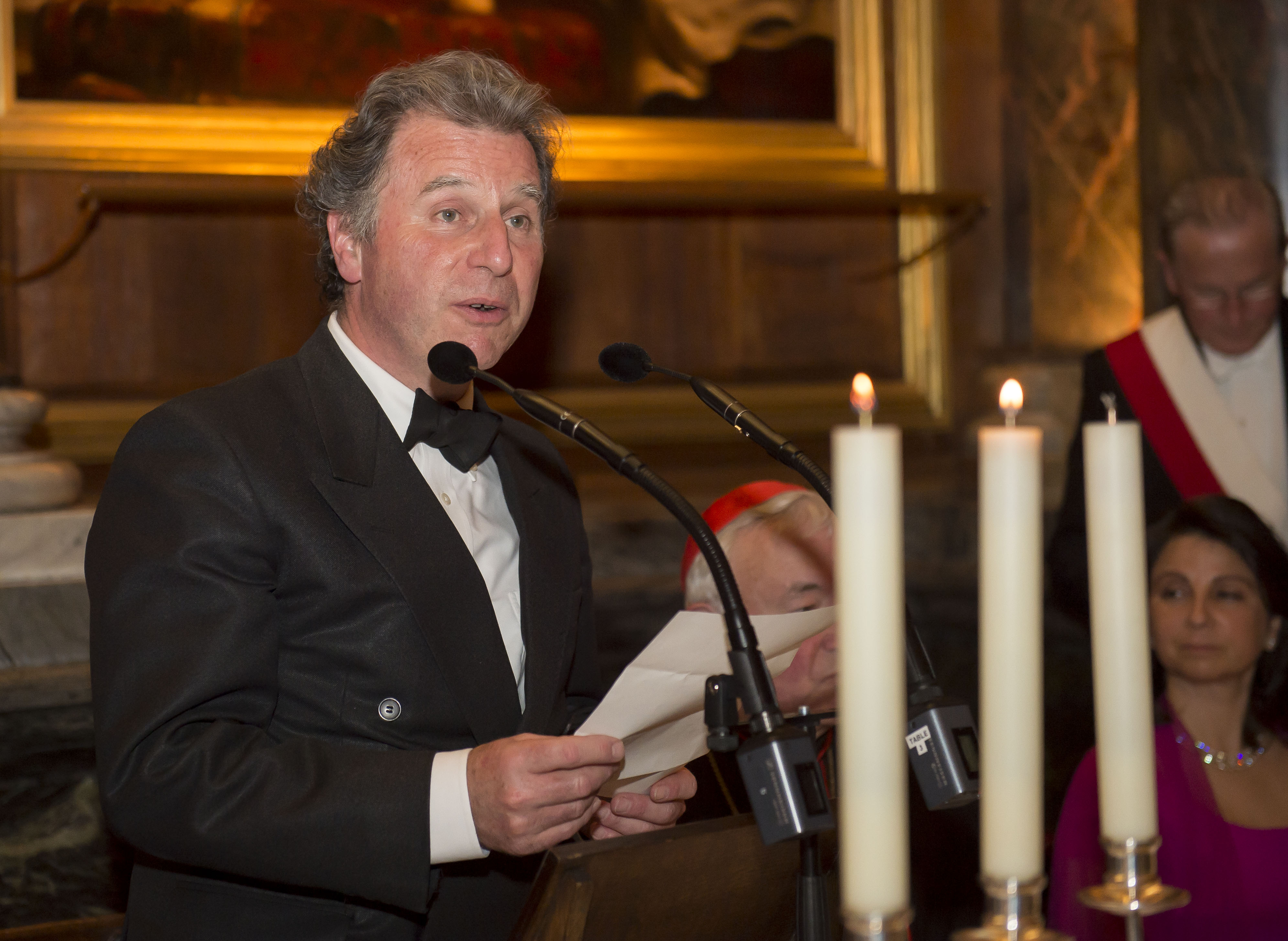 Image ©Licensed to i-Images Picture Agency. 24/05/2016. London, United Kingdom. Drapers' Hall Banquet. A banquet at Drapers' Hall, London, to mark the historical pilgrimage of the relics of saint and martyr Thomas A Beckett. Picture by David Mirzoeff / i-Images
